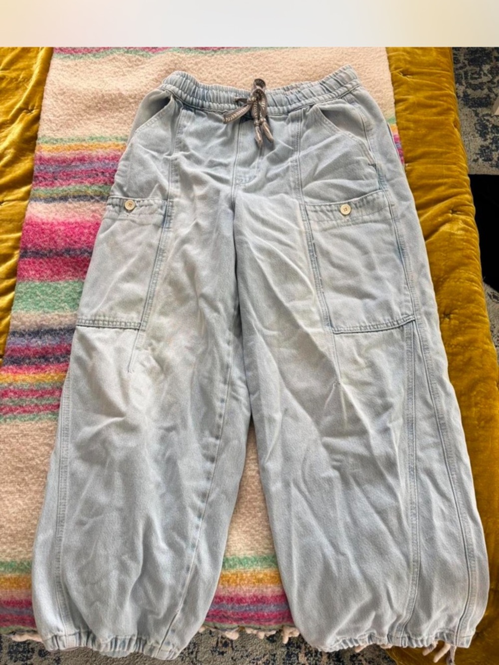 We The Free Light Blue Denim Joggers